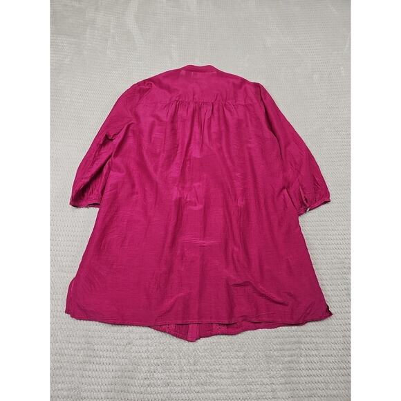 Chicos Shirt Womens 3 US XL Silk Blend Button Front 3/4 Sleeve - Picture 5 of 6